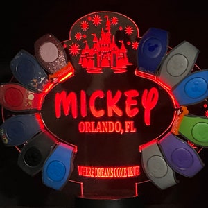 Personalized Cast Member Badge Inspired Custom Engraved LED MagicBand Holder