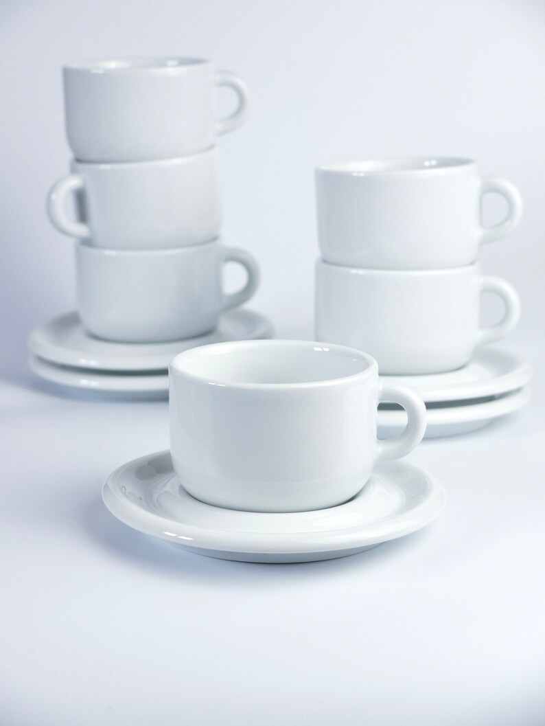 Retro IKEA RONDO Cups & Saucers . 00s . White Etsy