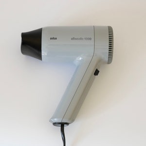Vintage 80s Unisex Braun Silencio 1000 (P1000) Quiet Hairdryer Grijs  ZEER RUSTIG