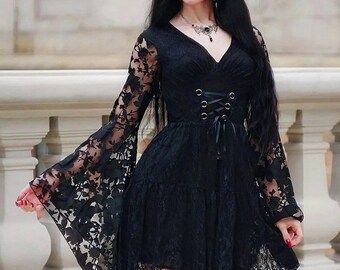 Sexy Black Gothic Dress - Etsy