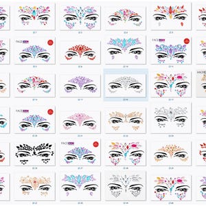 100 Stück Gesicht Gems Selbstklebende Edelsteine Glitter Juwel Tattoo Aufkleber Festival Gesicht Gems Rave Party Körper Make Up Strass Gesicht Edelstein Aufkleber