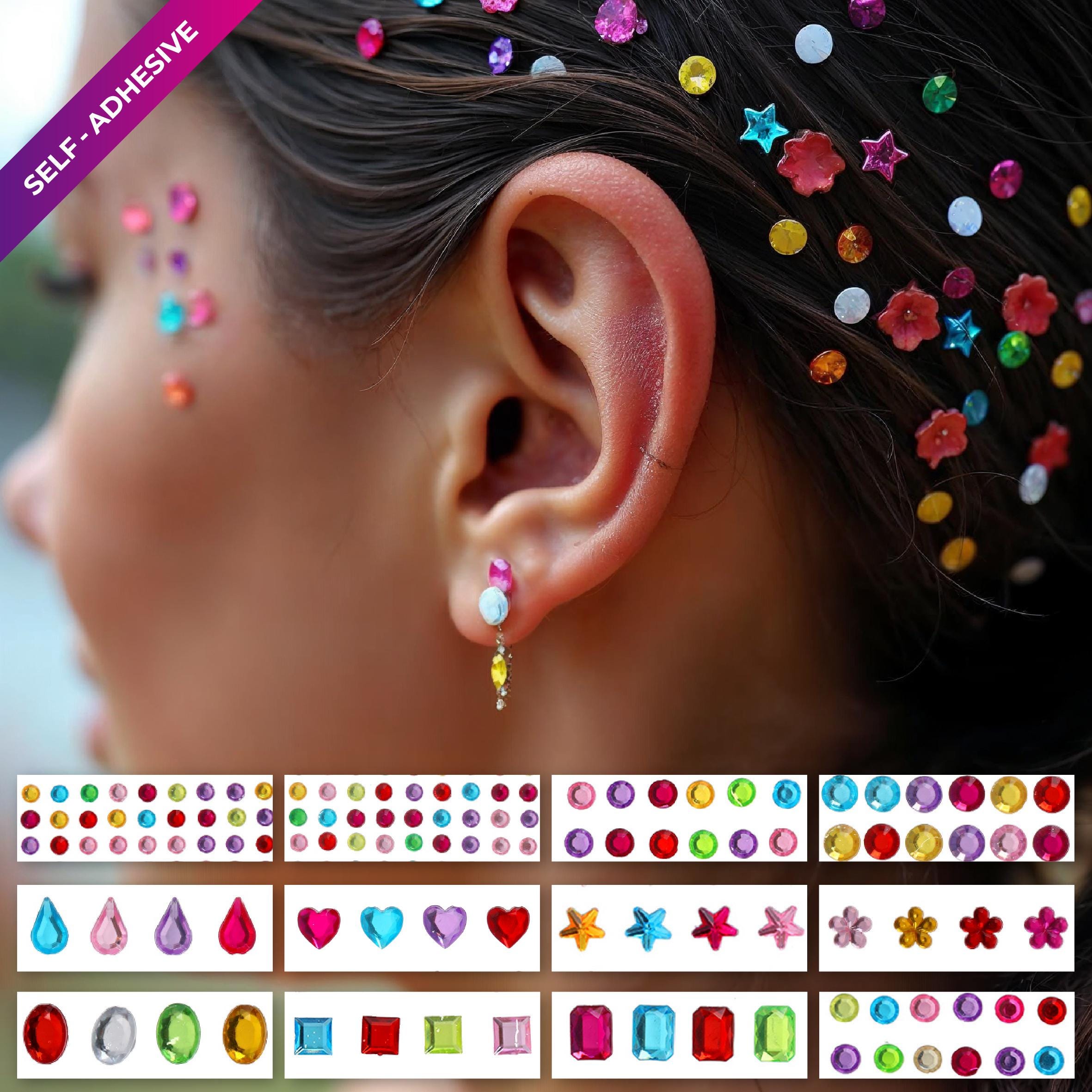 12 Blatt Selbstklebende Strass-Edelsteine Zum Basteln – Für Nägel, Gesicht, Körper, Festival-Make-up