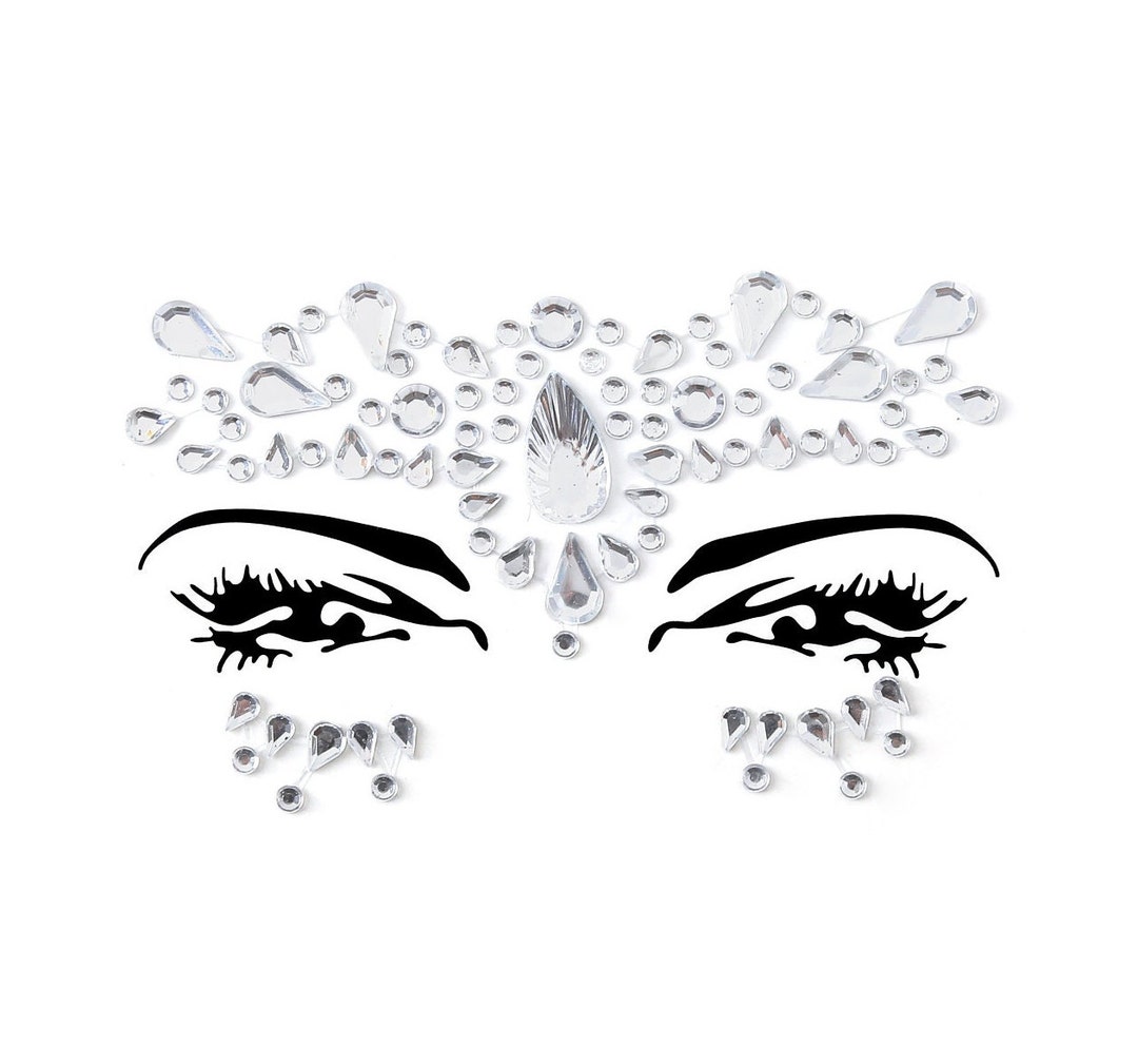 Face Gems Adhesive Glitter Jewel Tattoo Sticker Festival Rave Party ...