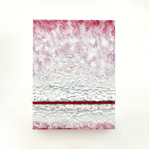Textured Paint with Red Stripe - Painting on Canvas
