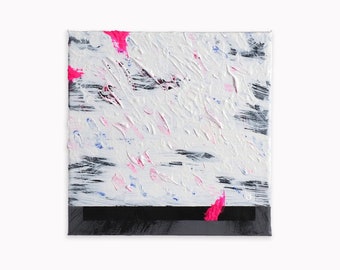 White with Pink and Black - Painting on Canvas