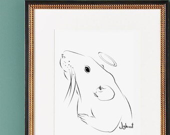 DIGITAL DOWNLOAD-Printable Pet Portrait-Custom Pet Line Art Portrait-Minimalist Dog Illustration-Custom Line Tattoo-Personalized Ped Gift