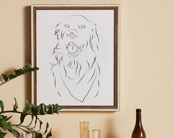 DIGITAL DOWNLOAD-Printable Pet Portrait-Custom Pet Line Art Portrait-Minimalist Dog Illustration-Custom Line Tattoo-Personalized Ped Gift