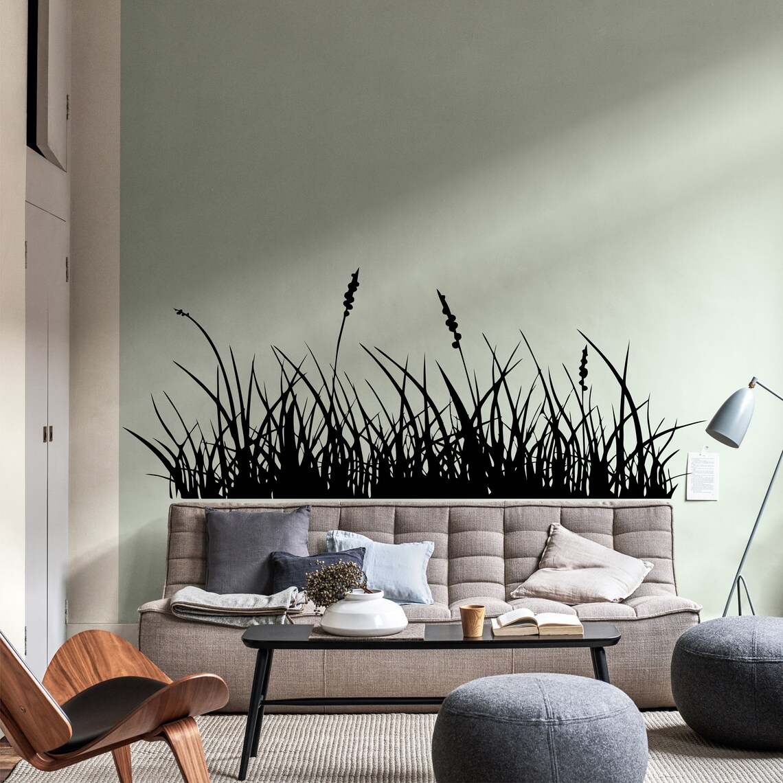 Wispy Grass Wall Decal Custom Nature Wall Sticker Grass Etsy