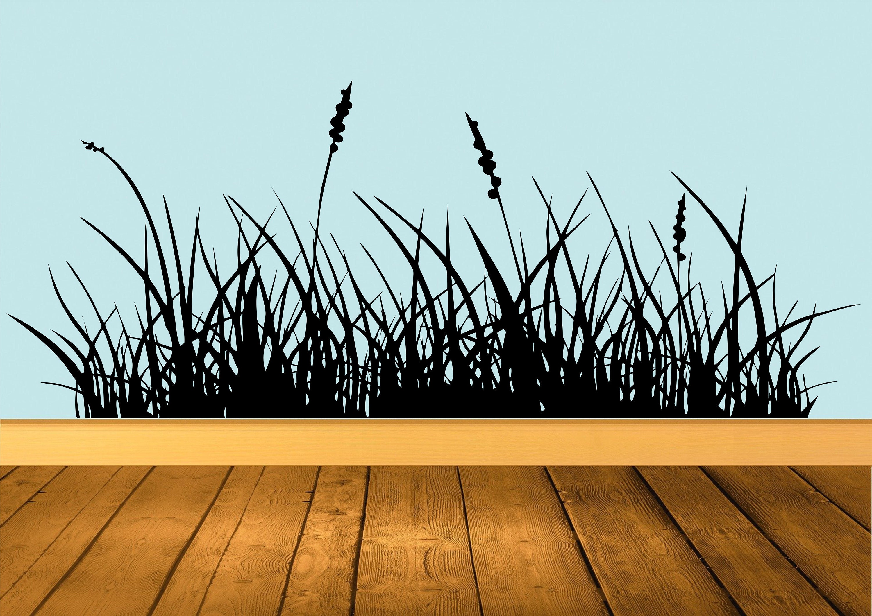 Wispy Grass Wall Decal Custom Nature Wall Sticker Grass Decal Etsy