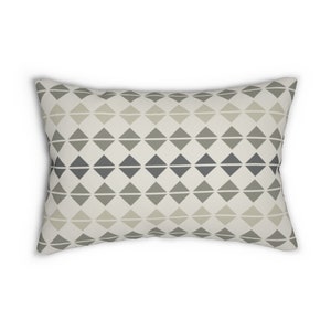 Diamond Neutral Beige Spun Polyester Lumbar Pillow 14x20