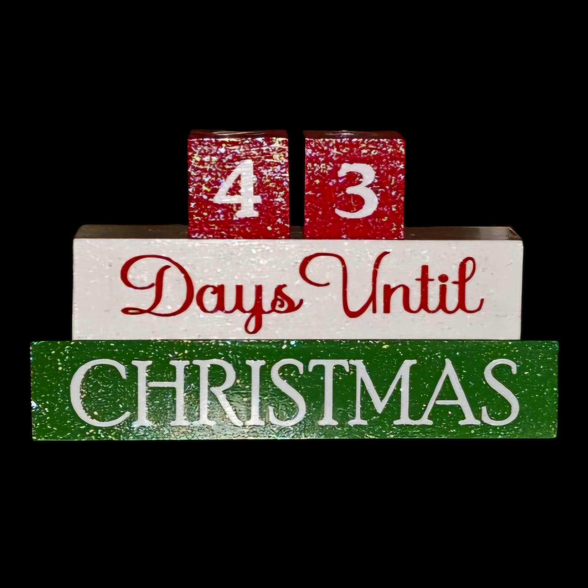 Christmas Countdown Wood Block Calendar – Holiday Shelf Sitter - Etsy