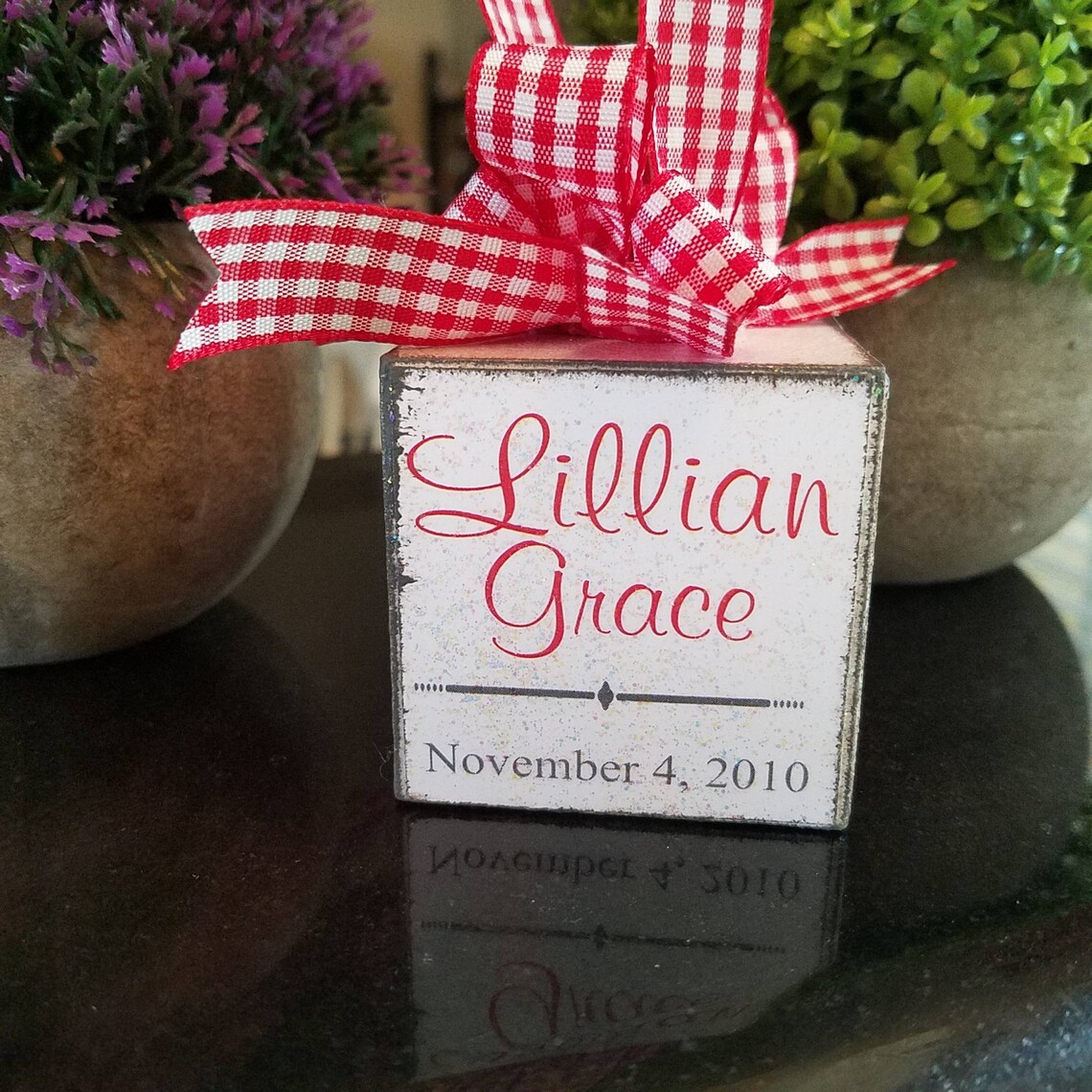 Personalized Photo Wood Block Ornament Baby's First Etsy