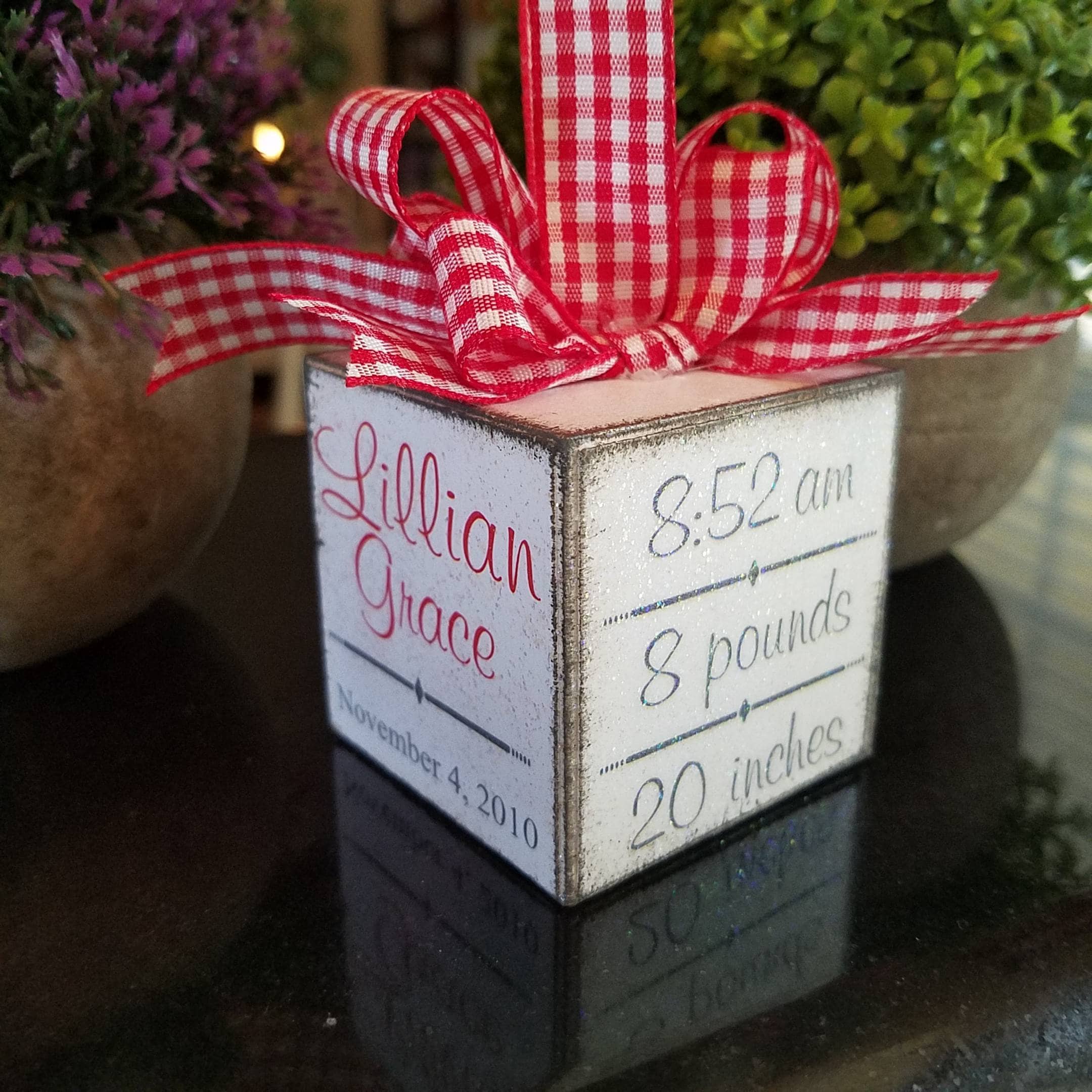 Personalized Photo Wood Block Ornament Baby's First Etsy