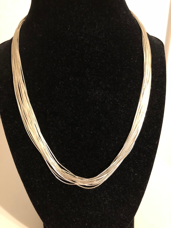 20-Strand Liquid Silver Necklace Sterling Silver - Made in the USA 20-Strand Liquid Silver Necklace Sterling Silver - Made in the USA