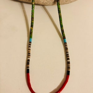 Turquoise Heishi Necklaces/ multi color Heishi beaded Chocker/Natural Hishi Necklace/boho/Southwestern Jewelry/Handmade in USA