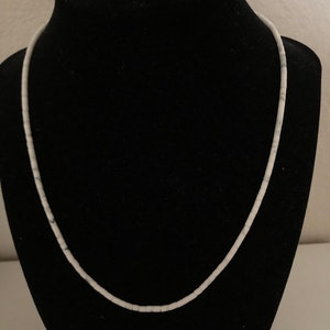 White necklaces/White turquoise necklace/ Heishi necklaces/White turquoise heishi beads /Necklaces 18 inches long/Made in USA