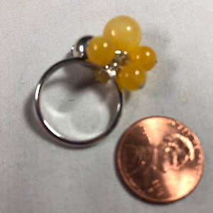 Yellow ring/ Ring/ statement Ring/Natural yellow Stone ring/Handmade jewelry/Made in USA/sterling silver yellow ring
