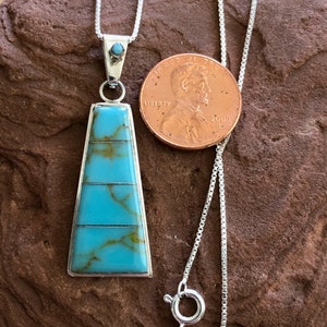 Turquoise pendant/Turquoise pendant necklaces/Sterling silver turquoise/ pendant/Necklaces 18 inches long