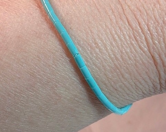 Turquoise bracelet/Sterling silver Turquoise  Heishi bracelet/blue Turquoise bracelet/Made in USA