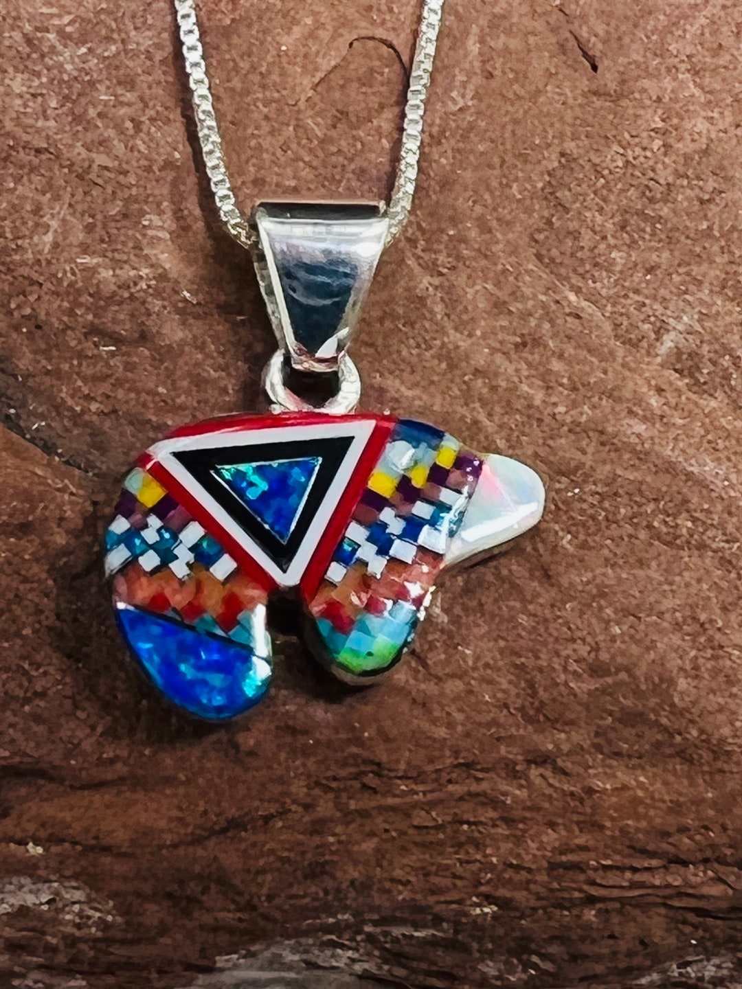 Bears/multi Color Inlay Bears/ Multi Color Lnlay Beads Pendant/bears ...
