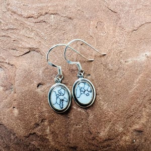 Sterling silver Southwestern white turquoises dangle drops earrings