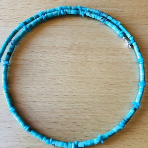 Turquoise necklace/Natural Turquoise beaded necklace/Hoop natural turquoise necklace /Natural Stone necklace/Made in USA