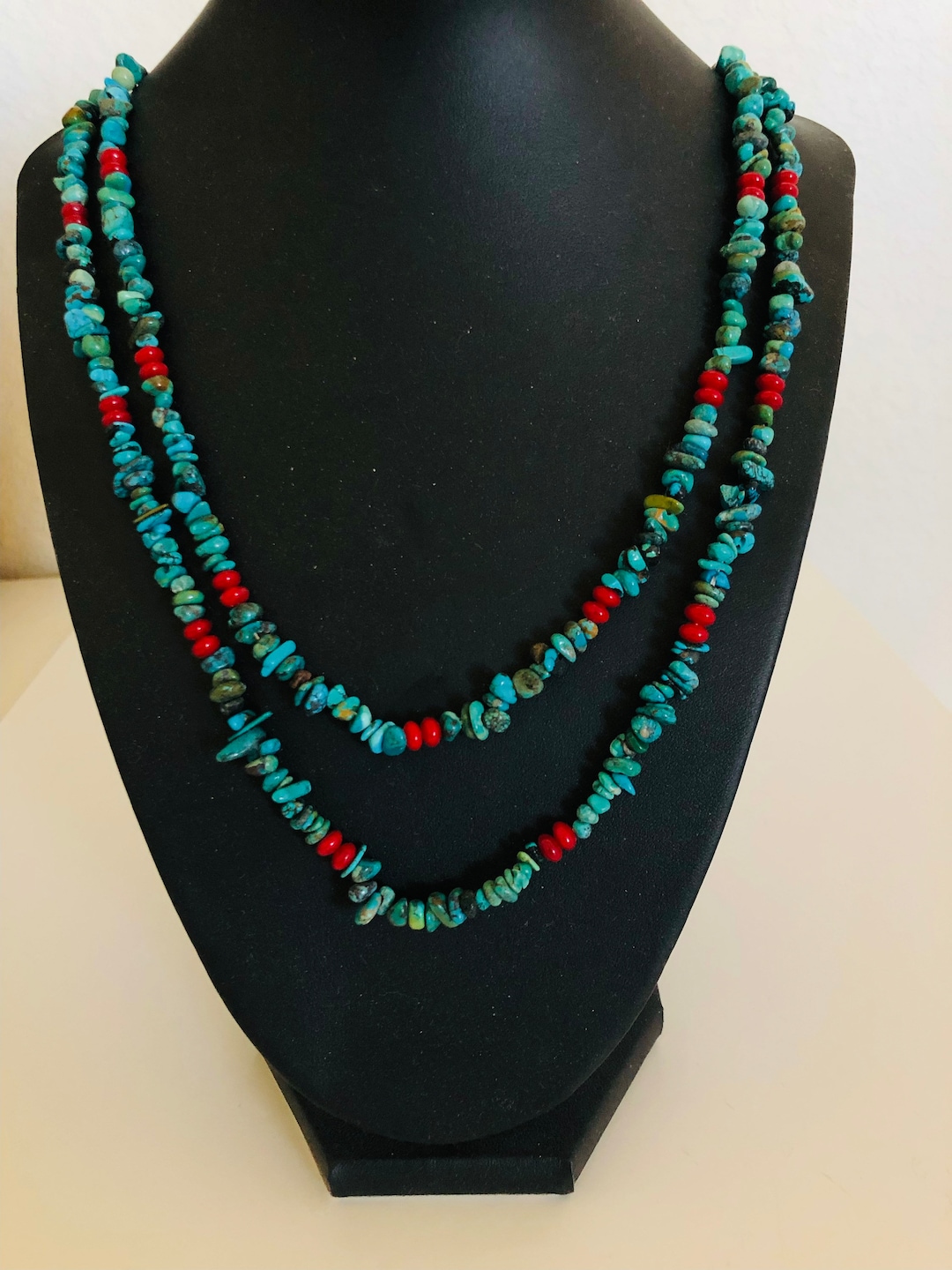 Turquoise and Gold Nugget Necklace
