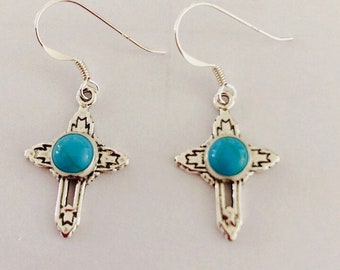 Sterling silver Cross Huggie earrings, Dainty Cross earrings,Cross charm dangle earrings, jewelry, Spiritual gift for her