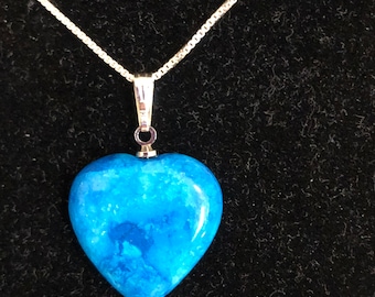 Heart/Blue Heart pendant/Blue Heart Ipendant/Blue turquoise pendant necklaces/Turquoise pendant/Blue necklaces /