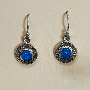 Dark blue Opal Earrings/Blue opal dangle drop earrings/Beauty blue dangling drop earrings
