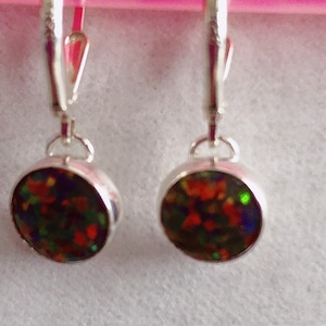 Red  earrings/Red Fire Opal Earrings/ Gemstone Dangled Drops Earrings /8mm Red Fire Opal/Handmade Jewelry/Made in USA