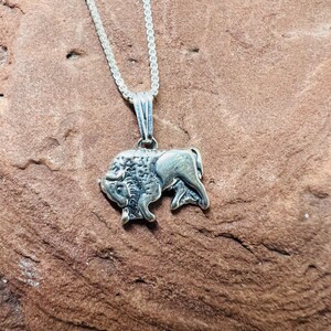 Small Buffalo Necklace /Sterling Silver small Buffalo pendant necklaces /Silver buffalo pendant necklaces
