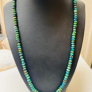 Natural Kingman Turquoise Beads Necklace/Southwestern Chocker/ Real Turquoise Beaded Necklace/Boho style /Handmade /Made in  USA
