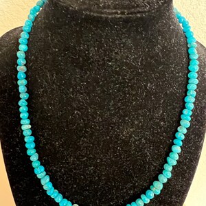 Turquoise necklace /Turquoise nuggets Necklace/Sterling Silver turquoise beaded Necklace 17.5” long 2” Extension/Handmade in USA