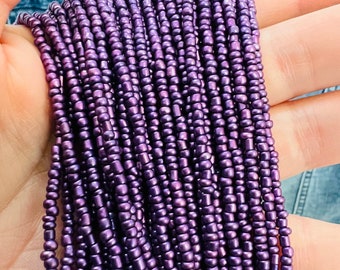 Purple necklace/ multi strand purple seeds beads necklaces/20 strands 30 inches beaded necklace/Purple seeds beads necklaces