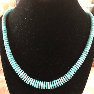 Natural Turquoise bead Necklace/Real Turquoise beaded Necklace/Southwestern Jewelry/Simple Necklace/Blue turquoise necklace/Made in USA