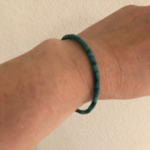 Genuine Turquoise bracelet/Natural turquoise heishi bracelet /Handmade In USA