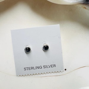 3mm round natural Iolite stud earrings/ Genuine 925 Sterling Silver Iolite Stud Post Earrings /Made in USA