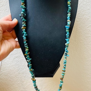 Turquoise necklace /Turquoise nuggets Necklace/Chip turquoise beaded /Necklace 29 inches long