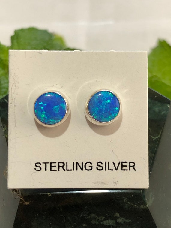 6mm Round Dark Blue Opal Blue Stone Blue Fire Opal genuine 925