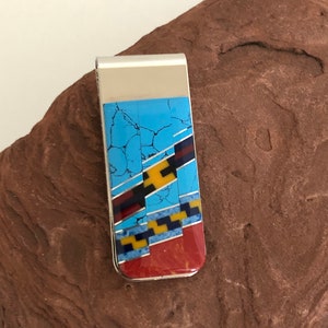 Money clips/Turquoise inlay Money Clip/Inlay/Gift/Southwestern Money Clips/Multi color money clips/Free shipping in USA
