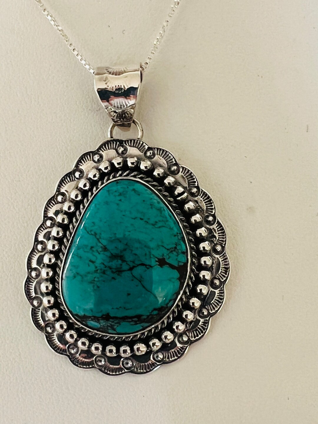 Turquoise Trangle 3/4” Bar Necklace (18”) main image 1