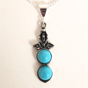 Blue Turquoise Pendant /Blue pendant/Turquoise Pendant Necklaces/6 mm Turquoise Drop Pendant / Pendant /Handmade Jewelry/Made in USA