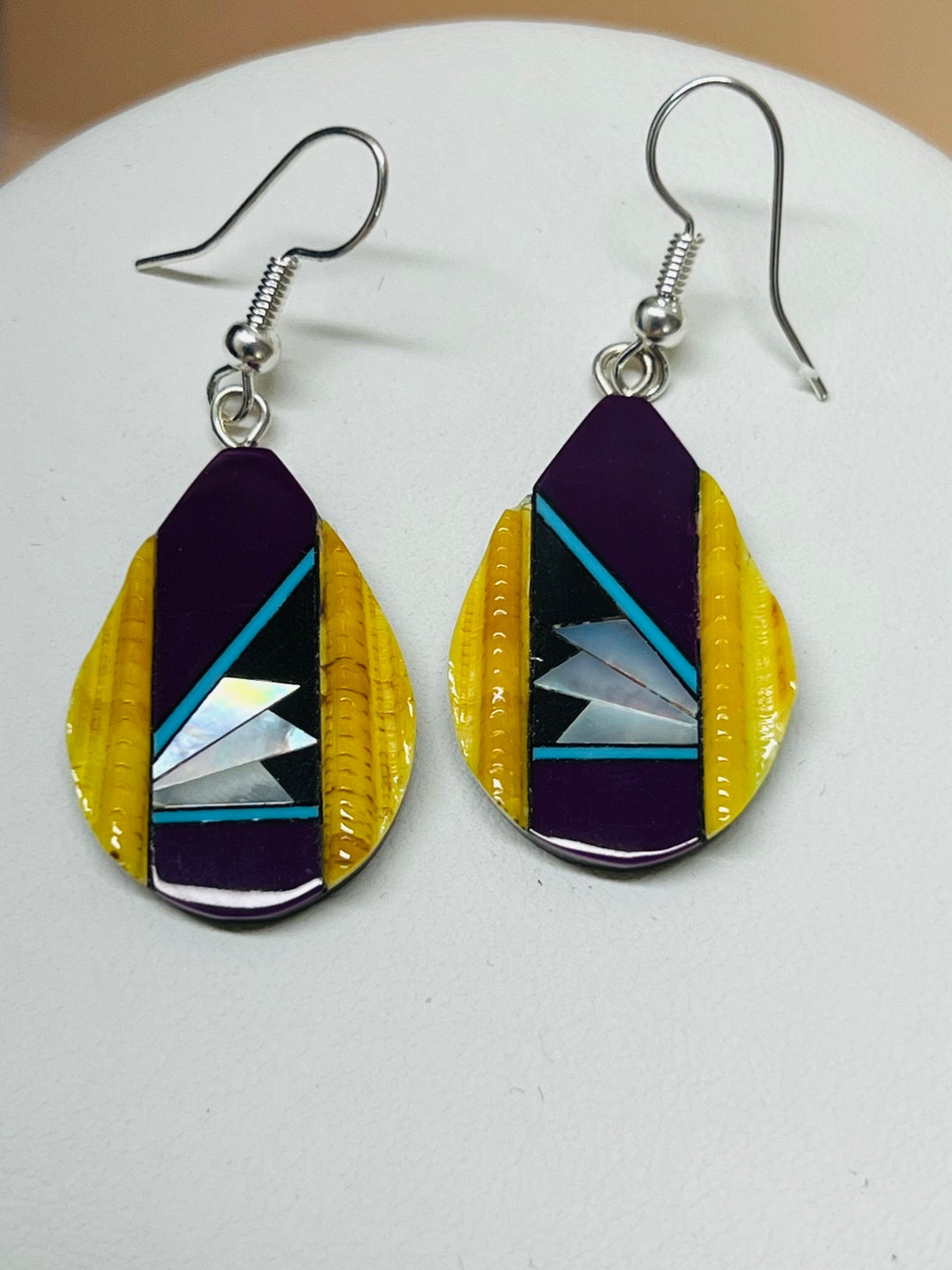 Colorful Earrings/multi Color Large Teardrops Earrings/turquoise ...