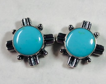 Turquoise/Turquoise stud Earring/Sterling Silver Turquoise Earring/Turquoise Zia Stud/Boho Earring/8mm RoundTurquoise Earring/Made in USA