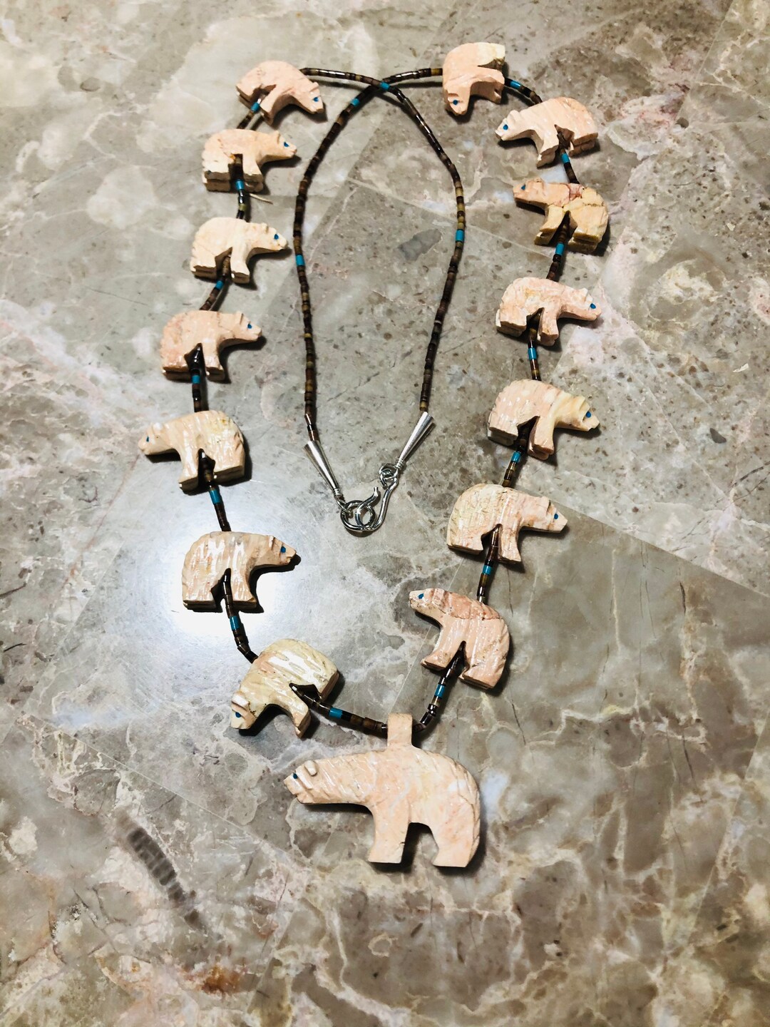 Bears Fetish Necklace/zuni Bears Bone Buffalo Fetish Necklace/ Bears Necklaces Etsy