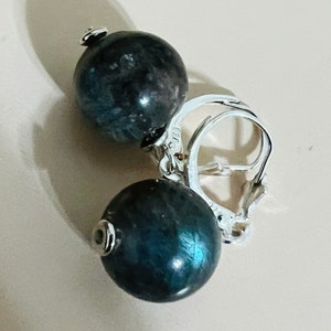 Moonstone Beaded Earring/Black moonstone dangle drop Earrings/women’s jewelry/Natural Moonstone beaded Earrings/Handmade/Made in USA