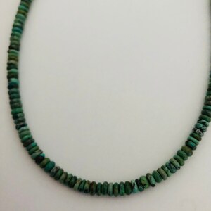 Natural Turquoise /Turquoise Beaded Necklace /Natural turquoise beads/ Sterling Silver Natural turquoise necklace/Made in USA