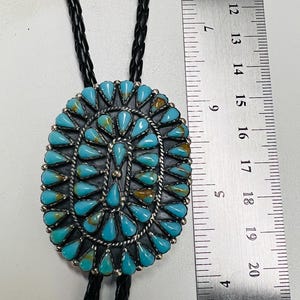 Southwestern Turquoise Bolo Tie/Gift for him Cabochon Cowboy Necklaces Accessories/Men Necklace