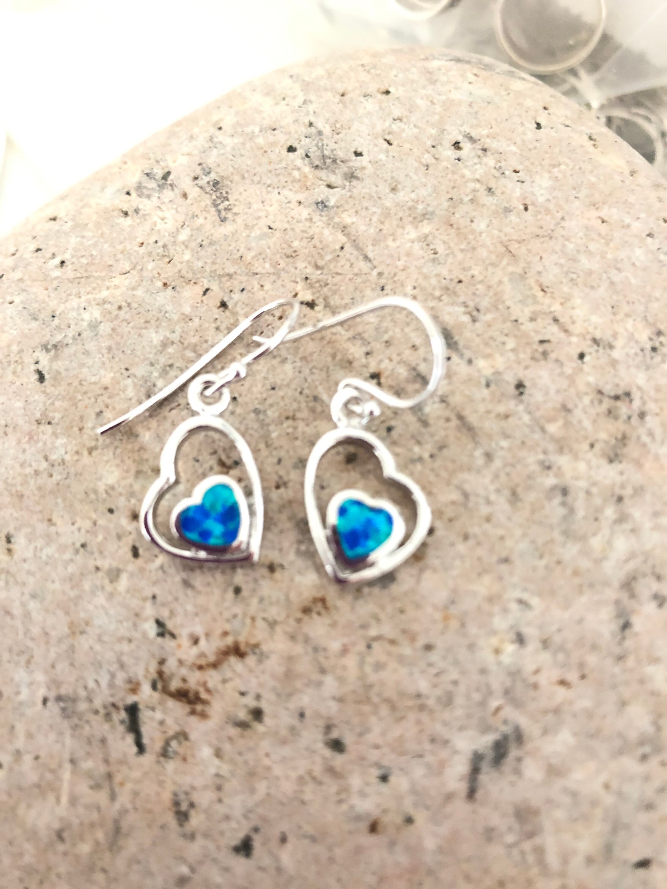 【HYERES LOR】23SS★ H Heart Silver(Y) Color Enamel Earring Gold Plated Over Sterling Silver Heart Hoop Earrings